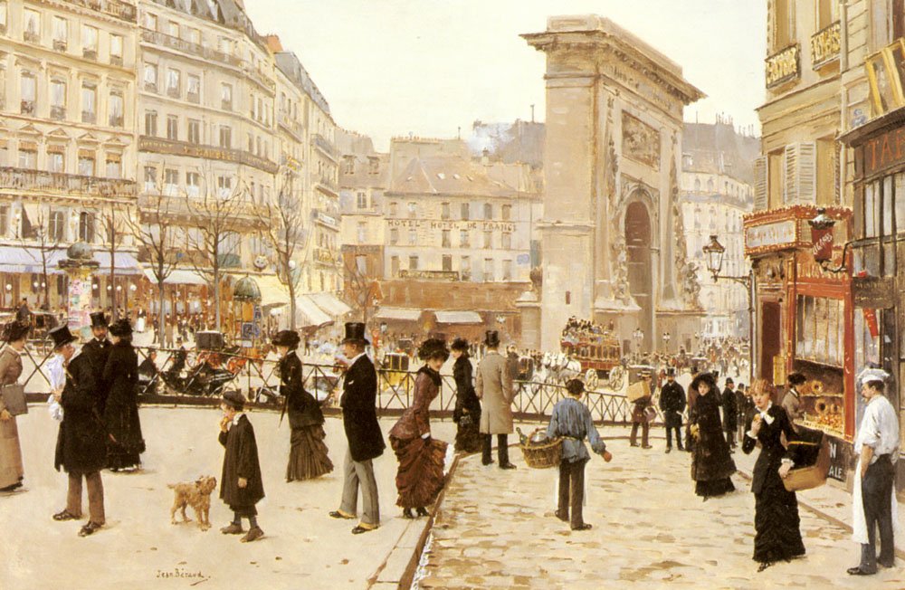 Le Boulevard St. Denis, Parijs door Jean Beraud