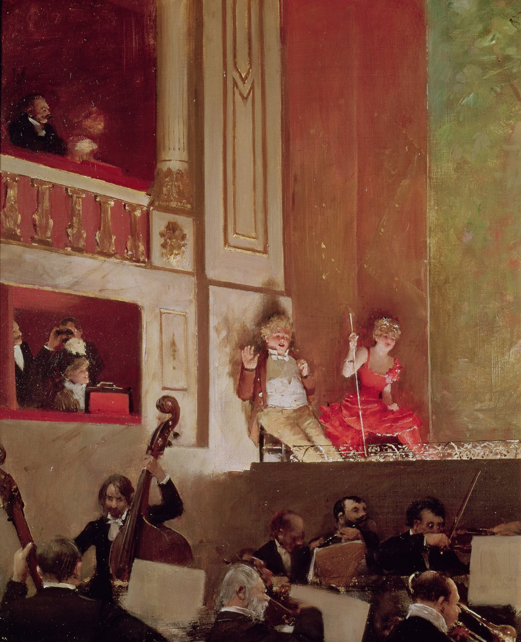 Revue in het Théâtre des Variétés, c.1885 door Jean Beraud