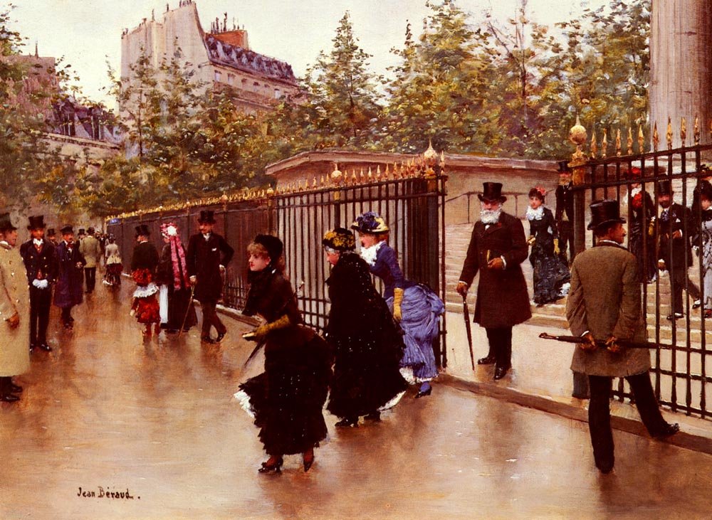Sortant De La Madeleine, Parijs door Jean Beraud