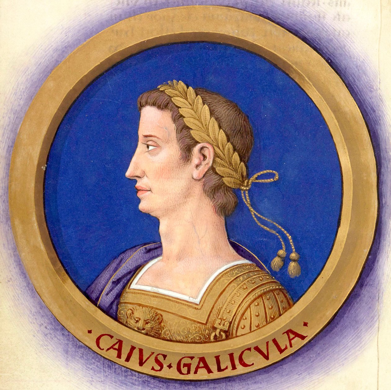 Beschrijving van de twaalf Caesars met hun figuren 4-Caligula door Jean Bourdichon