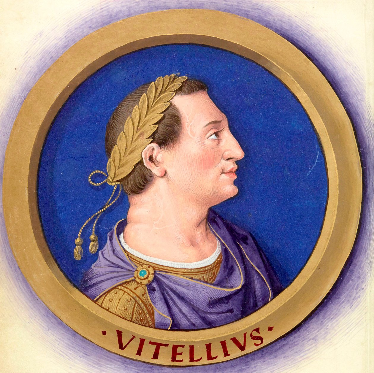 Beschrijving van de twaalf Caesars met hun figuren 9-Vitellius door Jean Bourdichon