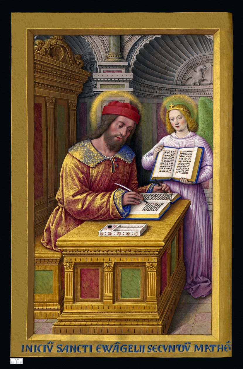 Matteüs de Evangelist door Jean Bourdichon