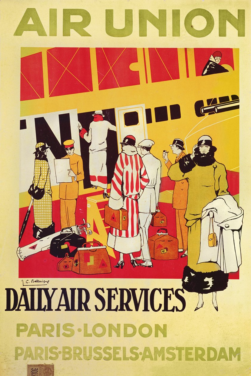 Poster voor Air Union, c.1925 door Jean Camille Bellaigue