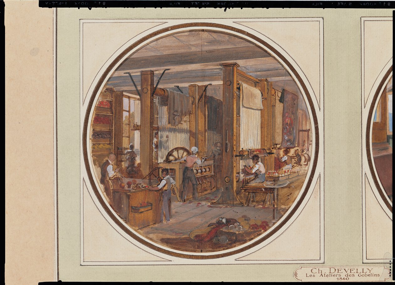 De Gobelins Werkplaats, 1840 door Jean Charles Develly