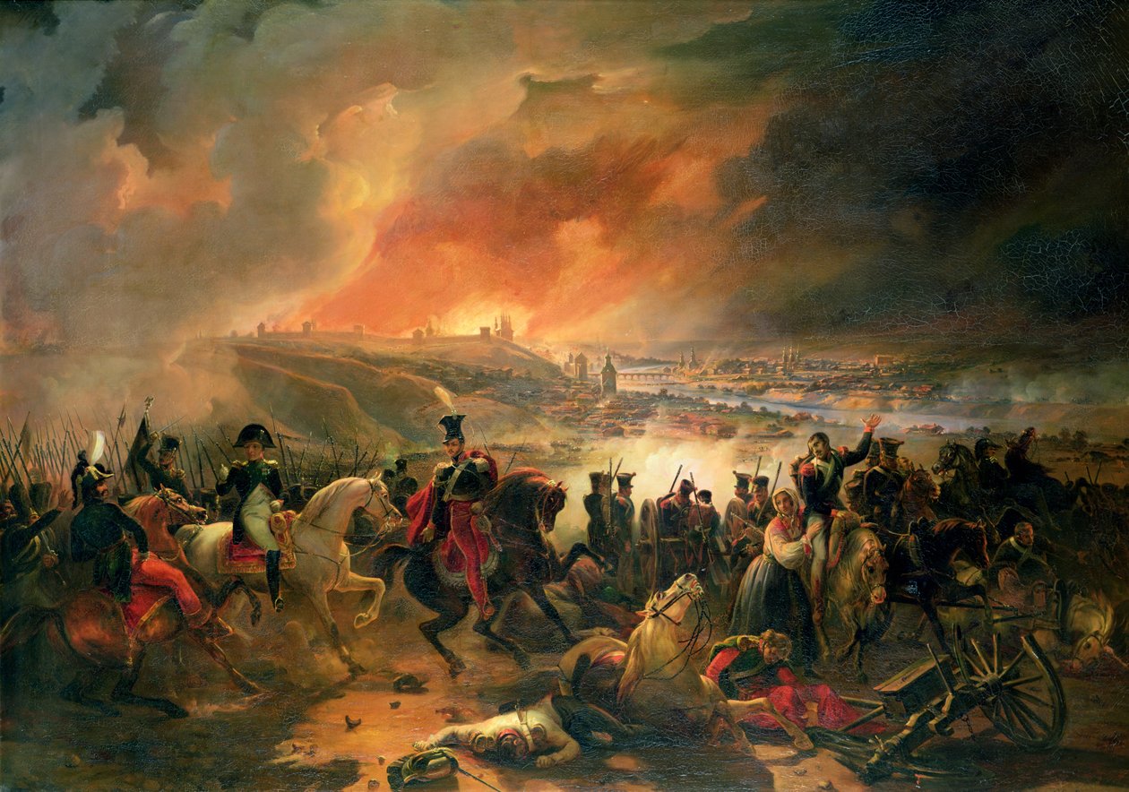 De slag bij Smolensk, 17 augustus 1812, 1839 door Jean Charles Langlois
