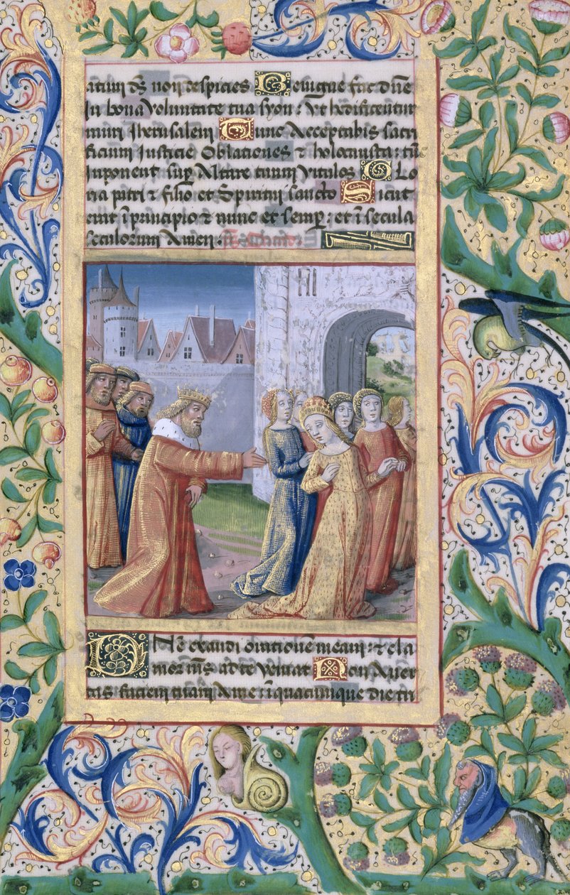 Ms Lat. Q.v.I.126 f.57 Koning David begeert Bathseba, uit het 