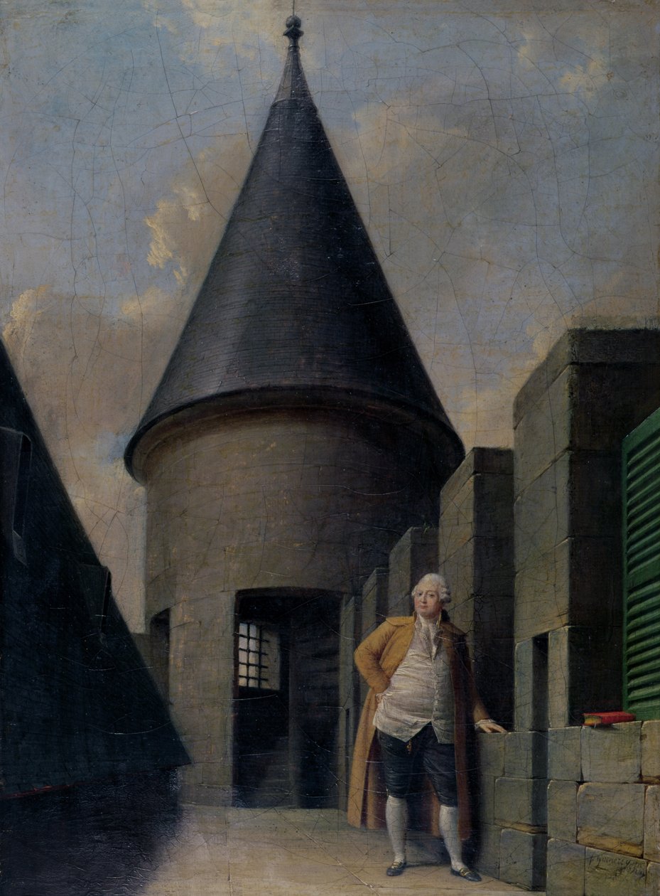 Lodewijk XVI (1754-1793) in de gevangenis in de Tempel, eind 18e eeuw door Jean Francois Garneray