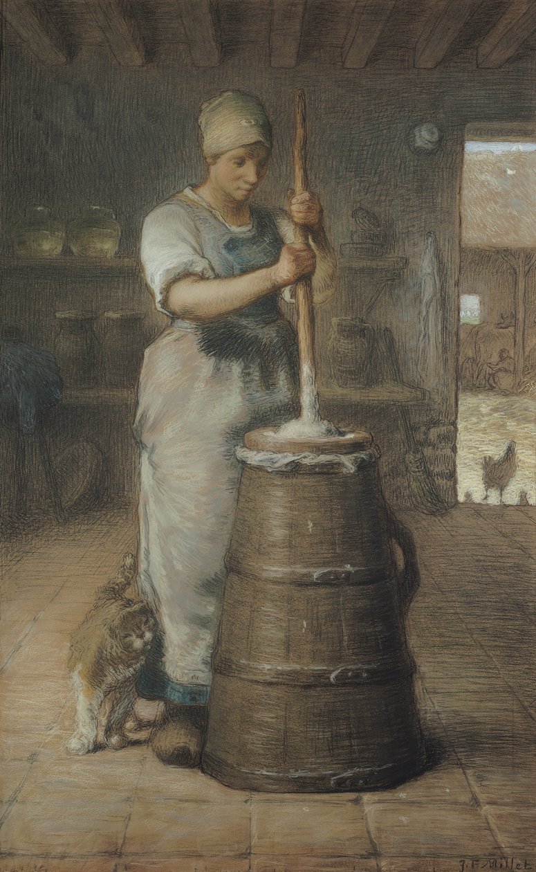 Boter Karnen, 1866-68 door Jean Francois Millet