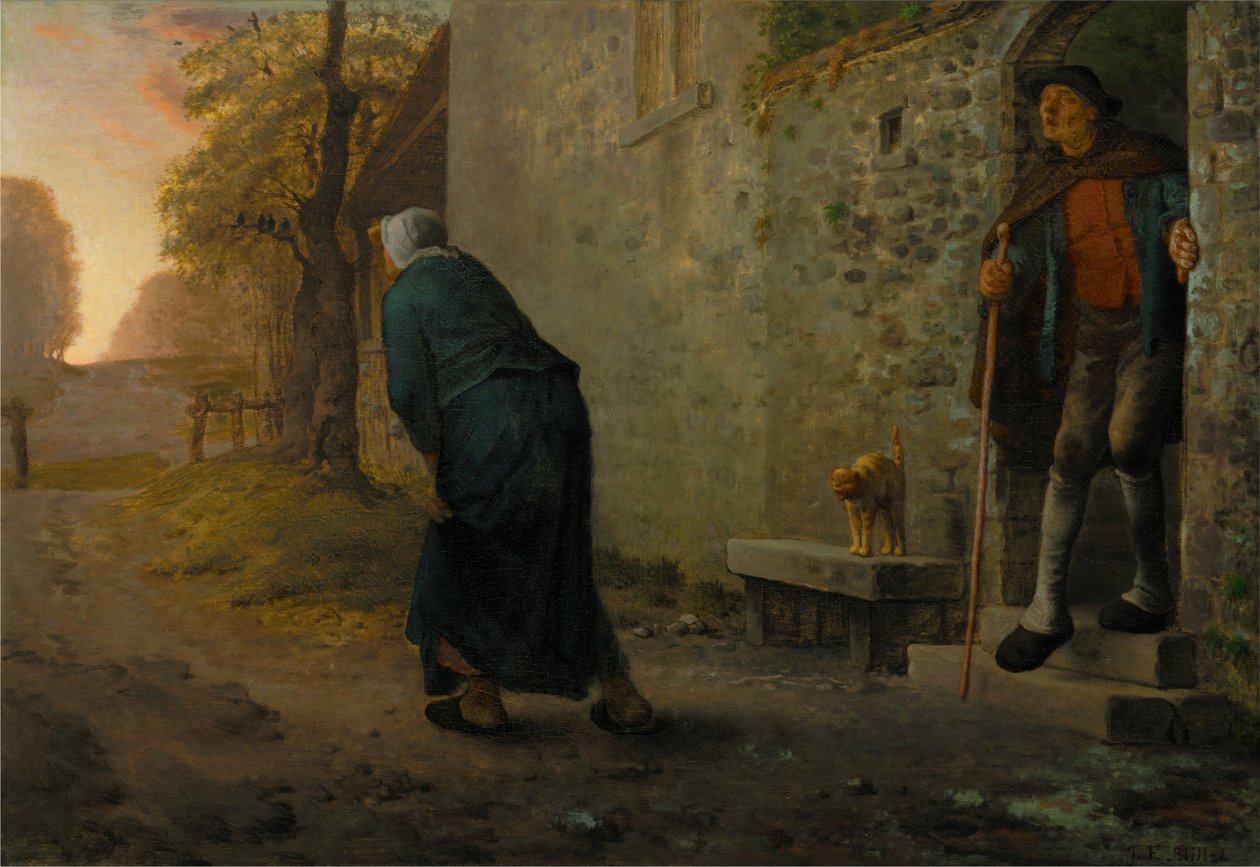 Wachten door Jean Francois Millet