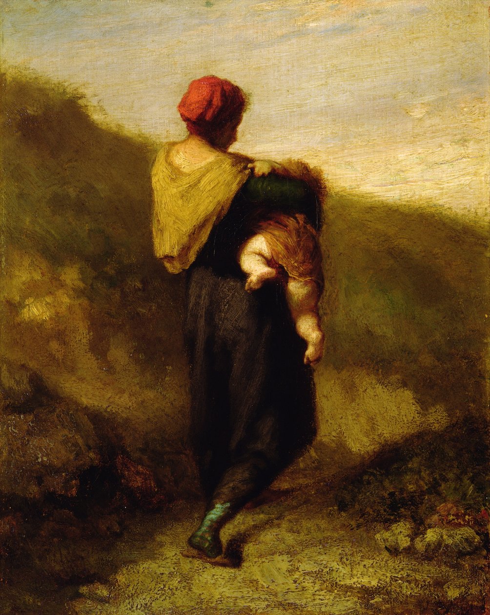 Moeder en kind door Jean Francois Millet