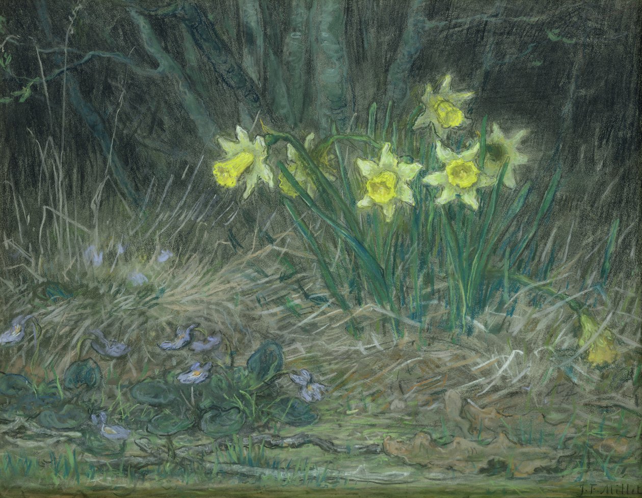 Narcissen en Viooltjes door Jean Francois Millet