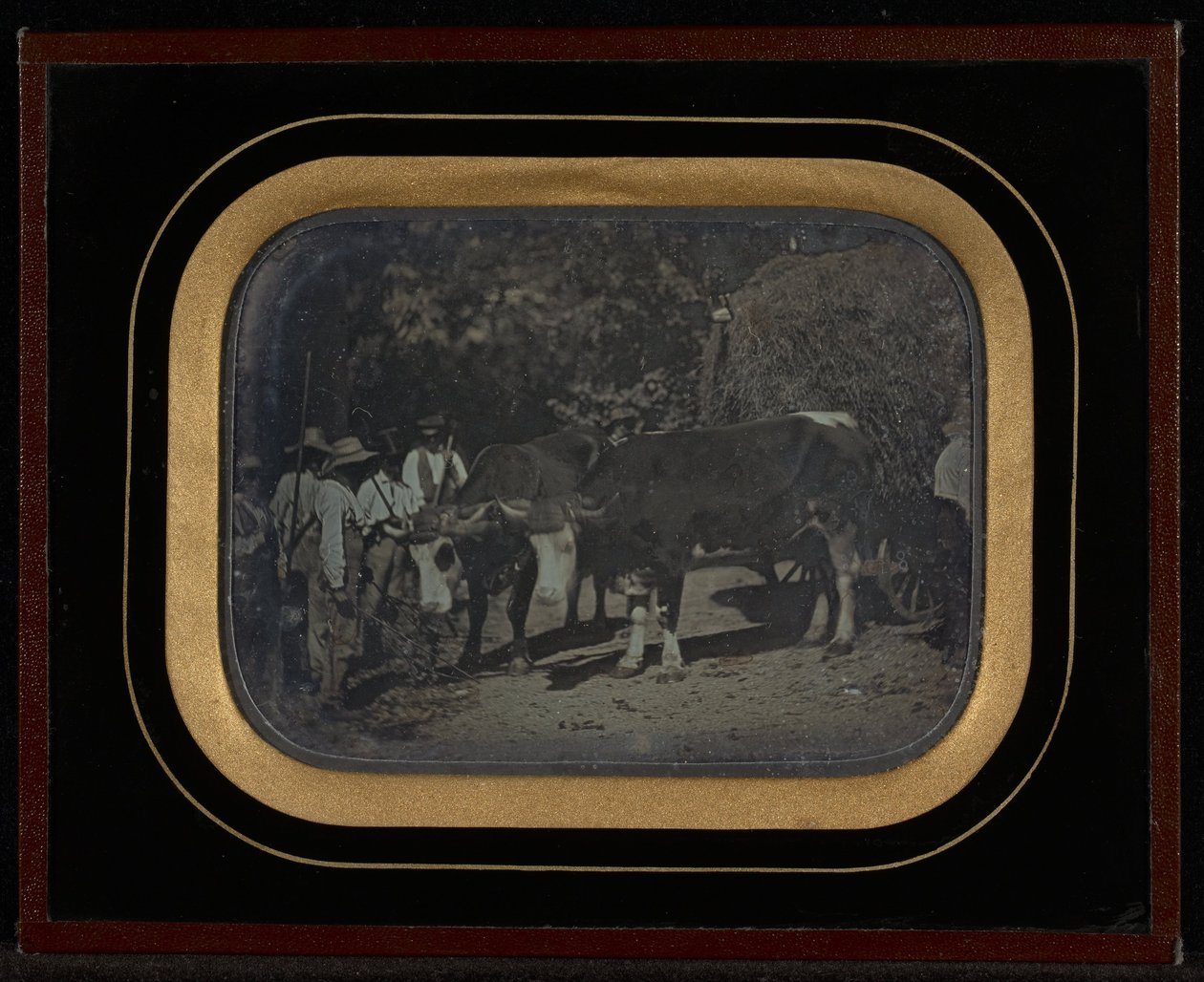 (Boeren met ossen en wagen) door Jean Gabriel Eynard