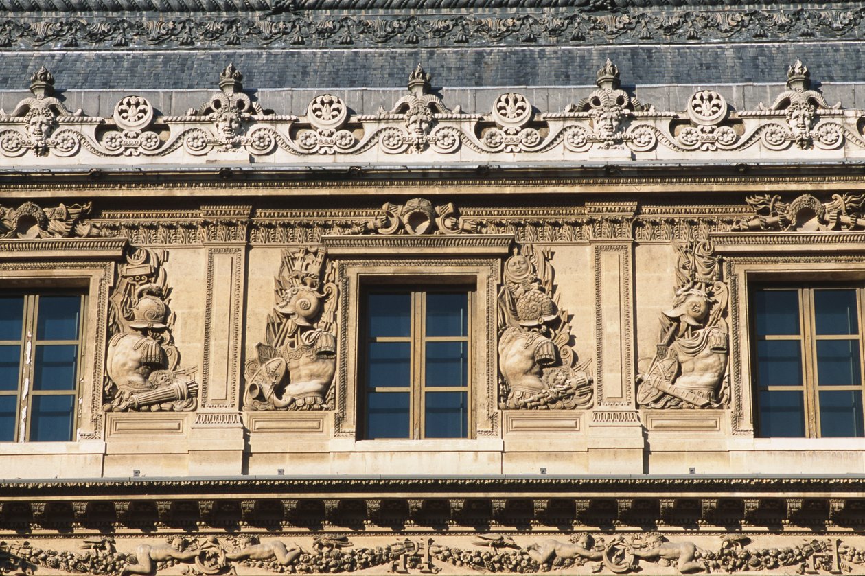 De Cour Carrée; Lescot vleugel, detail door Jean Goujon