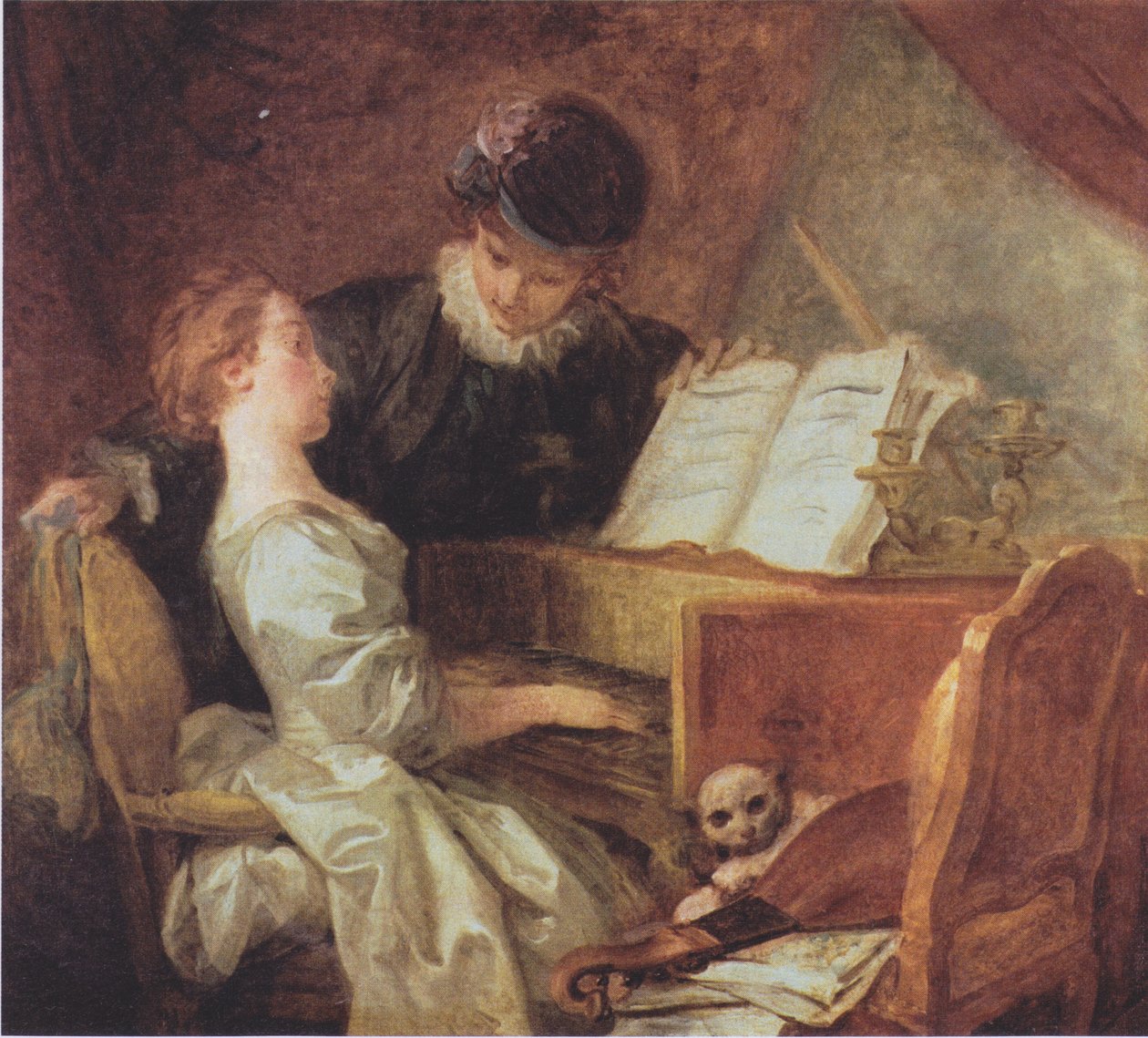 De muziekles door Jean Honore Fragonard