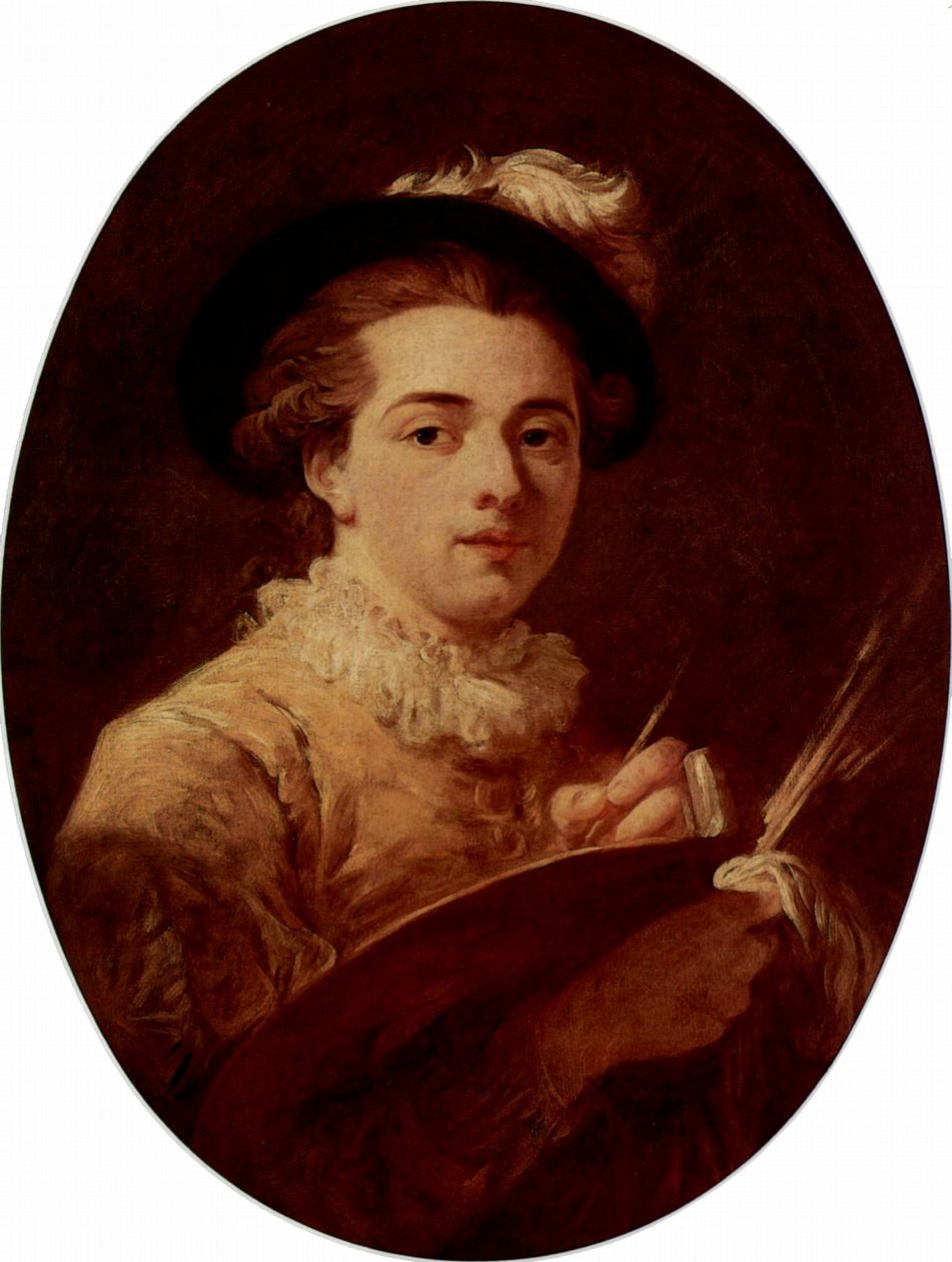 Zelfportret, ovaal door Jean Honore Fragonard