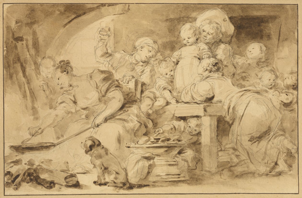 De pannenkoekenmaker door Jean Honore Fragonard