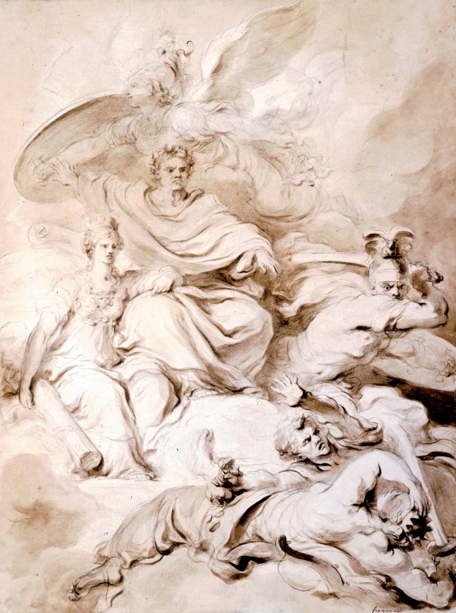 Aan de Genius van Franklin door Jean Honore Fragonard