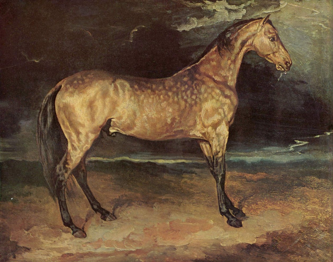 Paard in de storm door Theodore Gericault