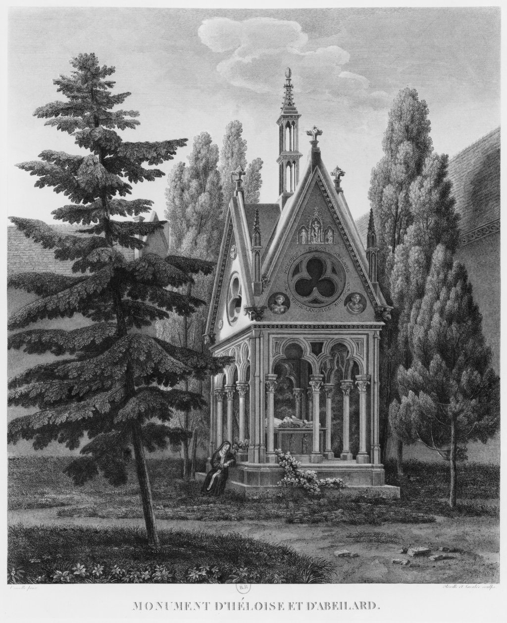 Graf van Heloise en Abelard, Musee des Monuments Francais, illustratie uit 