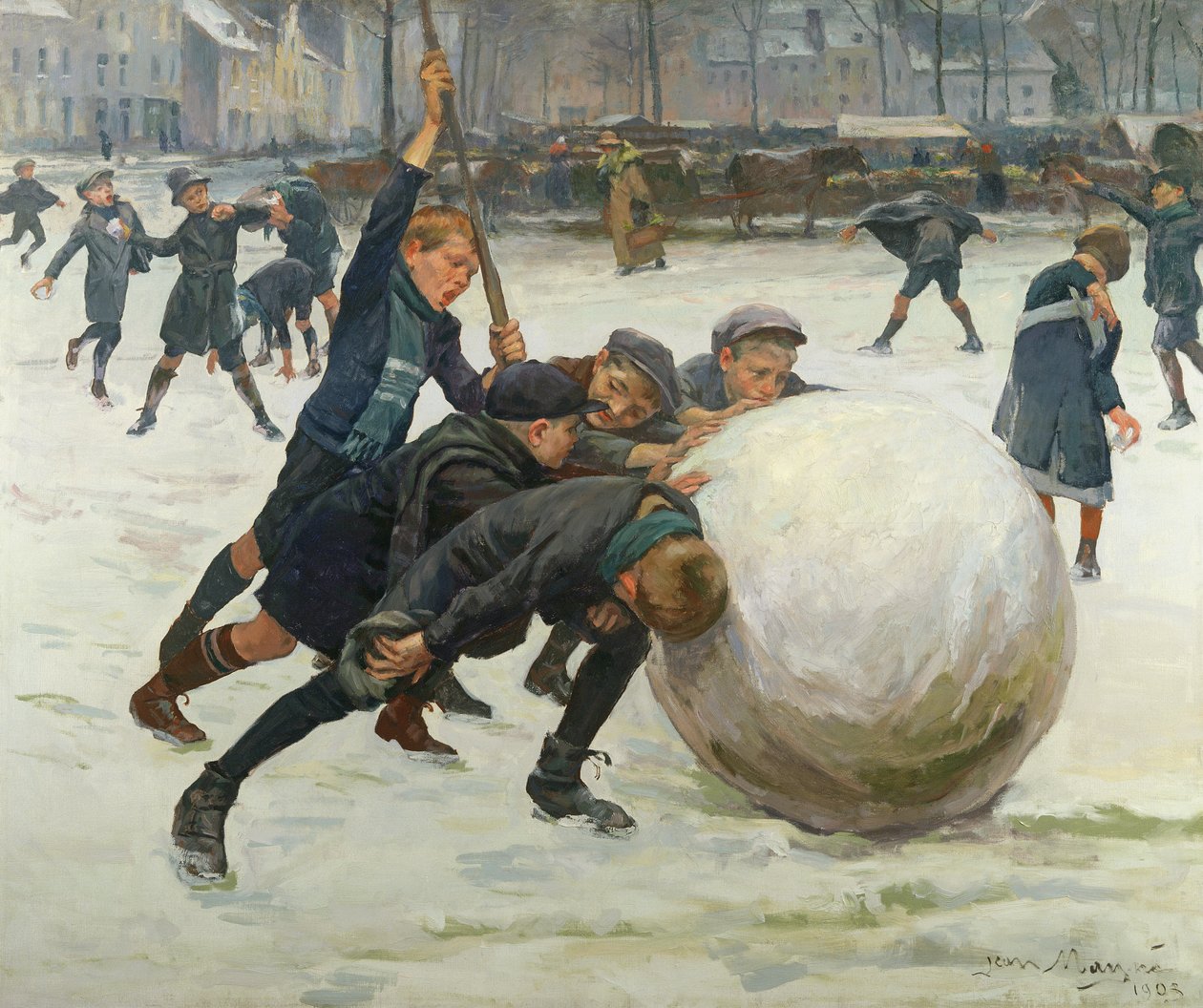 De grootste sneeuwbal, 1903 door Jean Mayne
