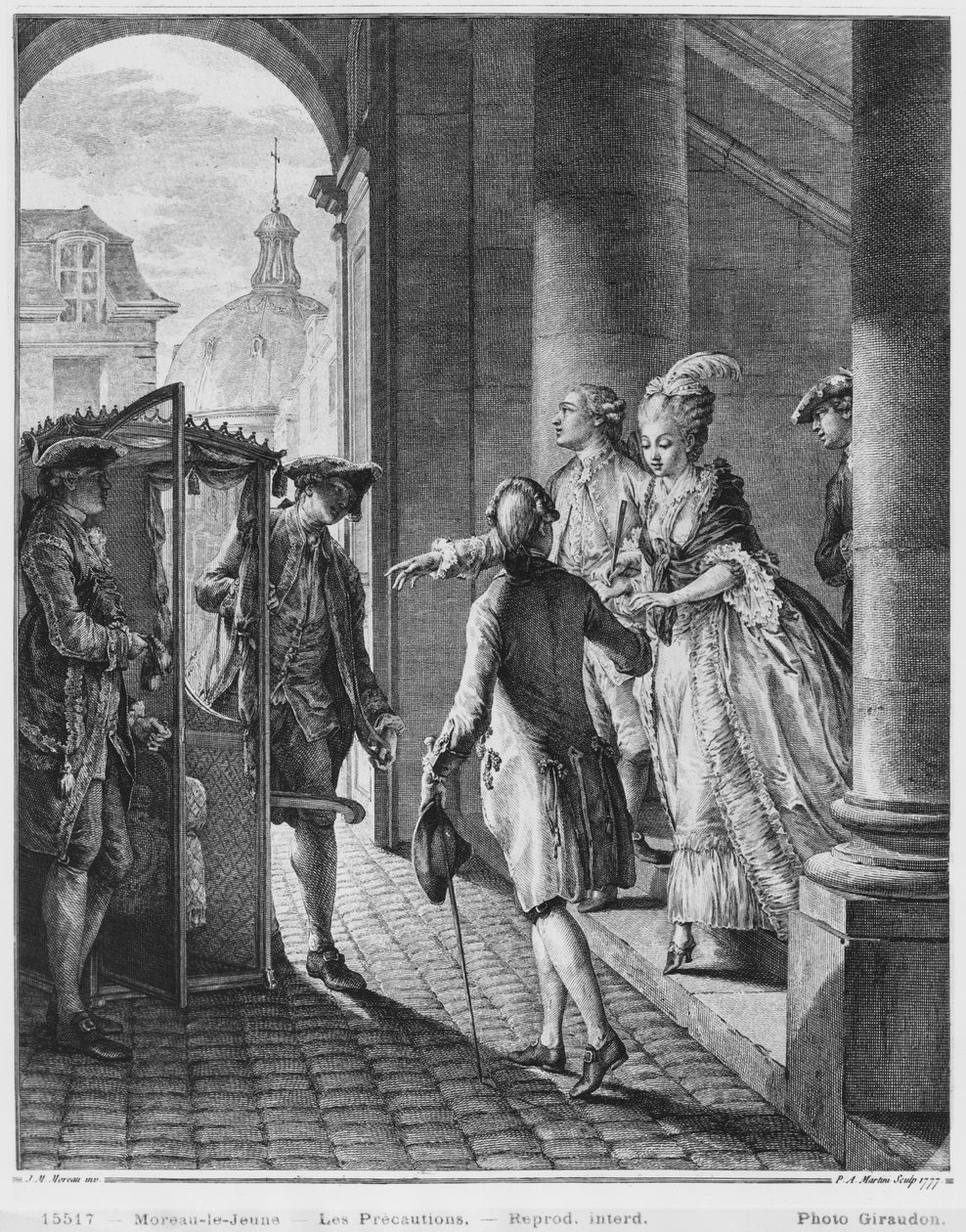 De Voorzorgsmaatregelen, gegraveerd door Pietro Antonio Martini (1739-97) 1777 door Jean Michel the Younger Moreau
