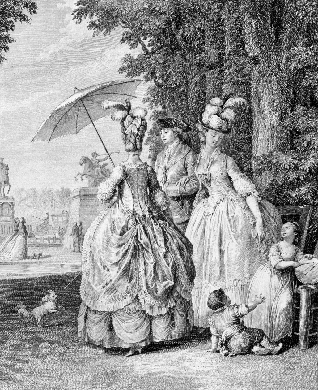 De ontmoeting bij Marly, gegraveerd door Carl Guttenberg door Jean Michel the Younger Moreau