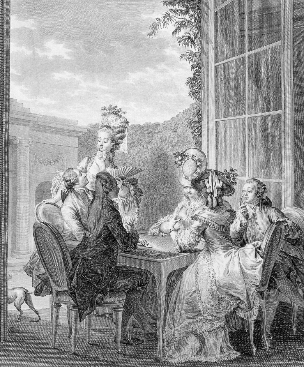 Het Whist-feest, 1783, gegraveerd door Jean Dambrun door Jean Michel the Younger Moreau