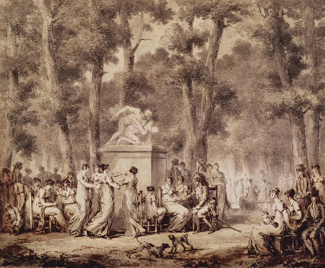 De Jardin des Tuileries in 1808 door Jean Pierre Norblin de La Gourdaine