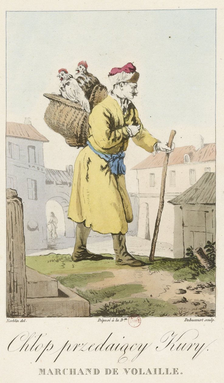 Norblin - Pluimveeverkoper door Jean Pierre Norblin de La Gourdaine
