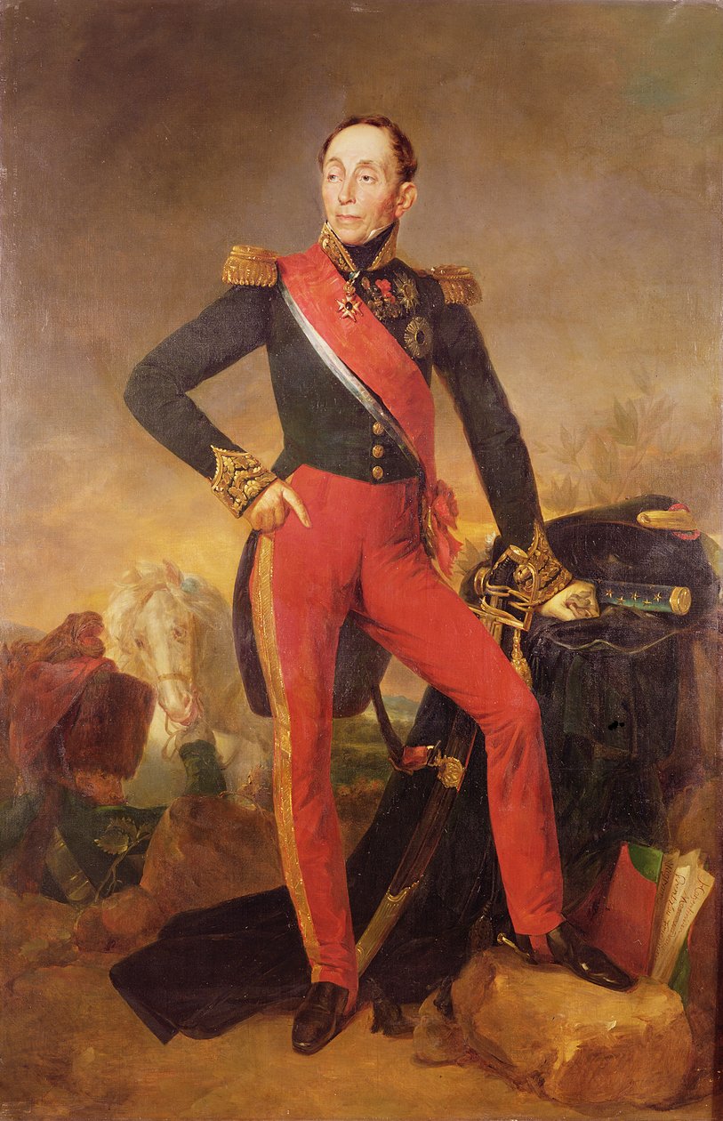 Portret van Markies Emmanuel de Grouchy (1766-1847) Maarschalk van Frankrijk door Jean Sebastien Rouillard