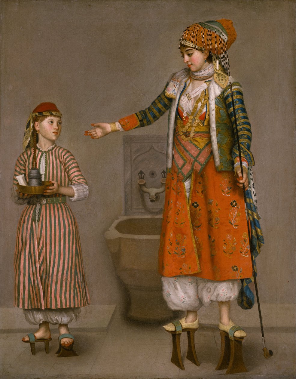 Een Frankische Vrouw en Haar Dienstmeid door Jean Étienne Liotard