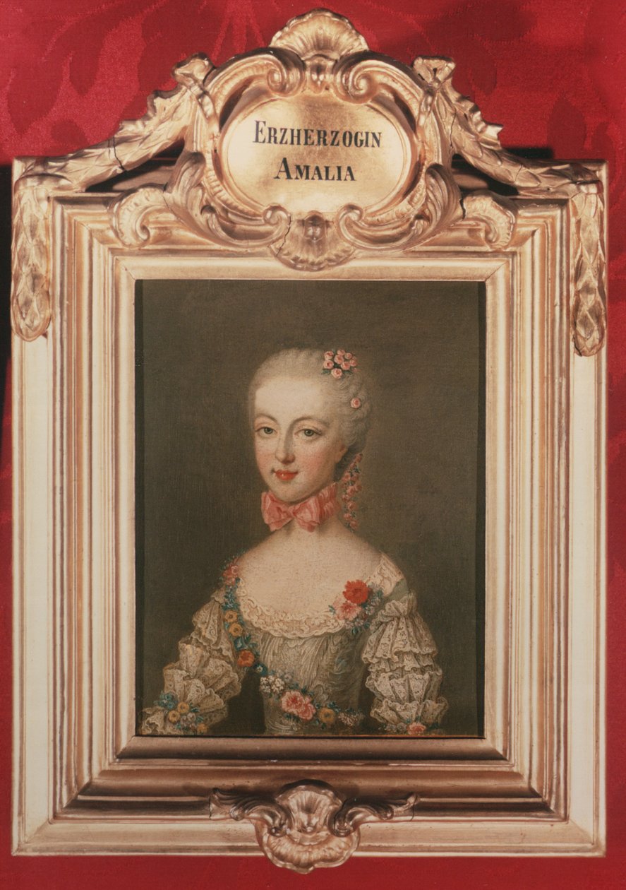 Aartshertogin Maria Amalia (1746-1804) dochter van Keizer Frans I (1708-65) en Keizerin Maria Theresia van Oostenrijk (1717-80) 1762 door Jean Étienne Liotard