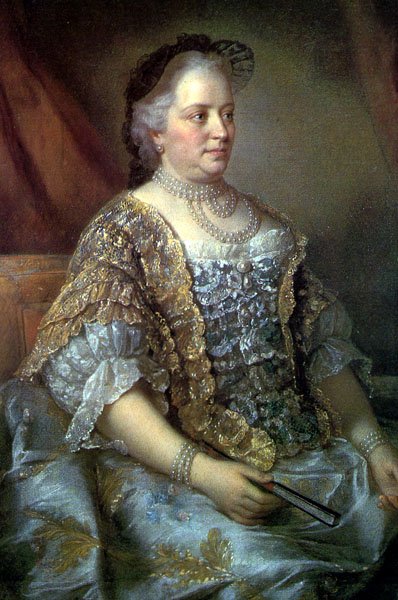 Portret van Maria Theresia, soeverein van Oostenrijk, Hongarije en Bohemen, in 1762 door Jean Étienne Liotard