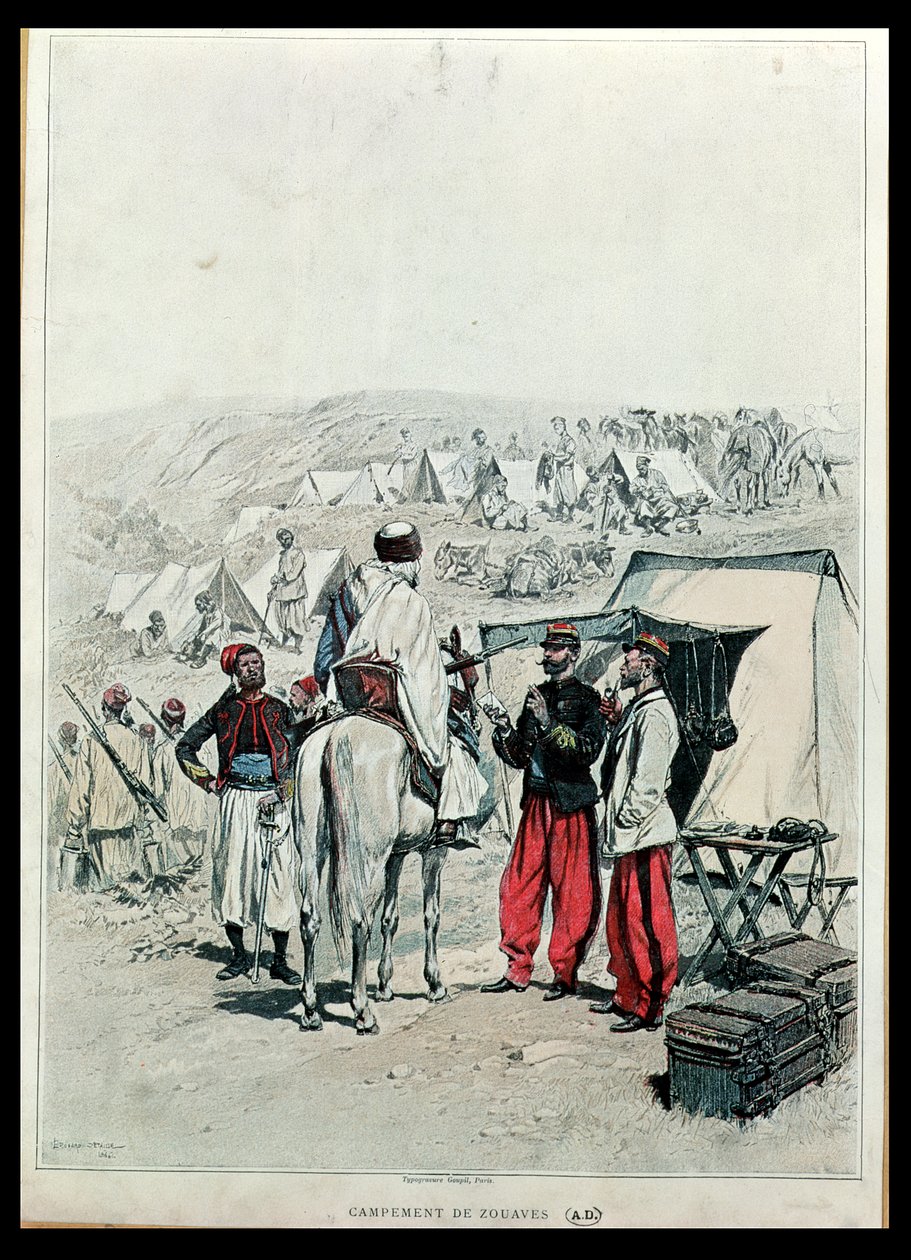 Een Zouavenkamp, 1886 door Jean Baptiste Edouard Detaille