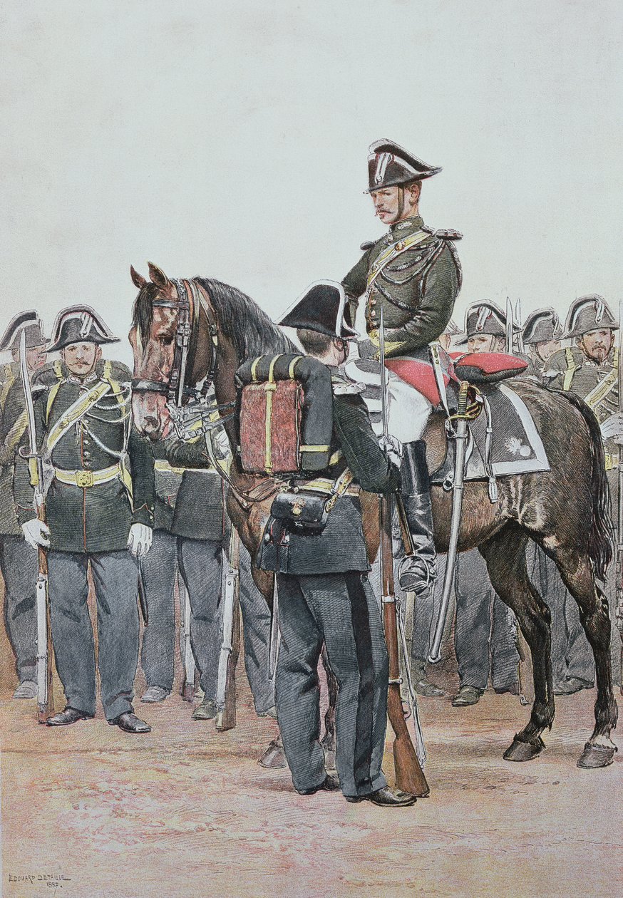 Gendarmerie in volledige gala-uniform, 1887 door Jean Baptiste Edouard Detaille