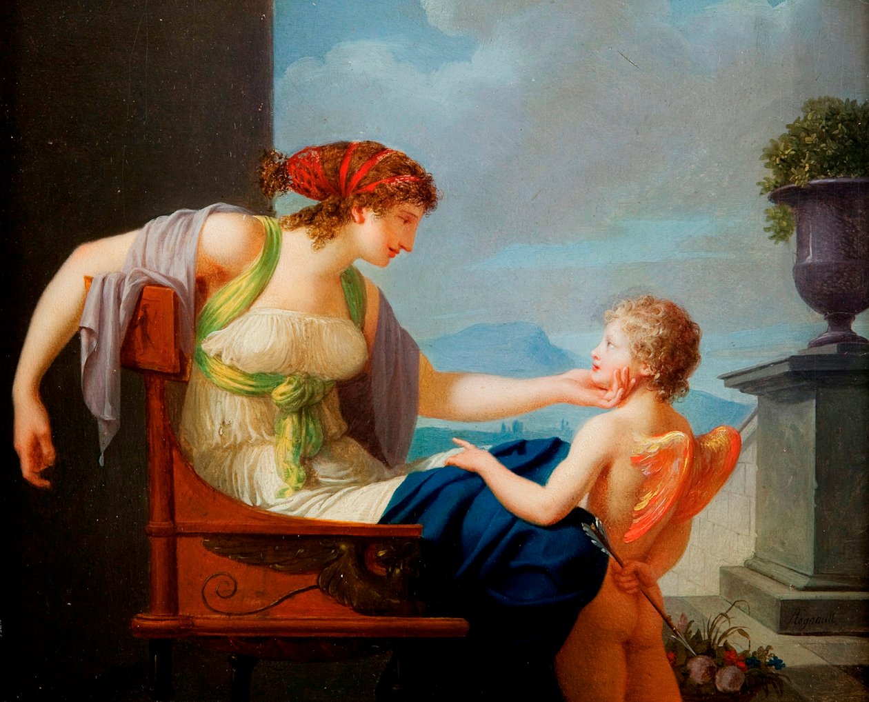 Venus en Cupido door Jean Baptiste Regnault