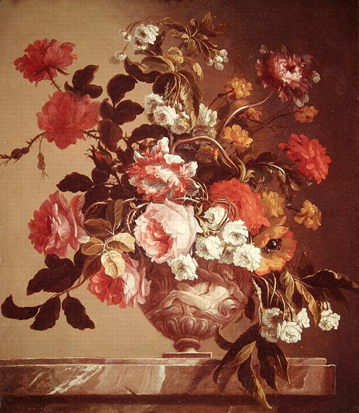 Bloemen in een vaas door Jean Baptiste Monnoyer