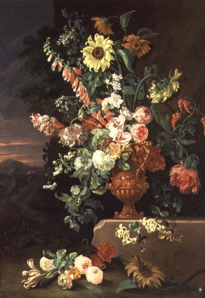 Zonnebloemen, vingerhoedskruid enz. door Jean Baptiste Monnoyer