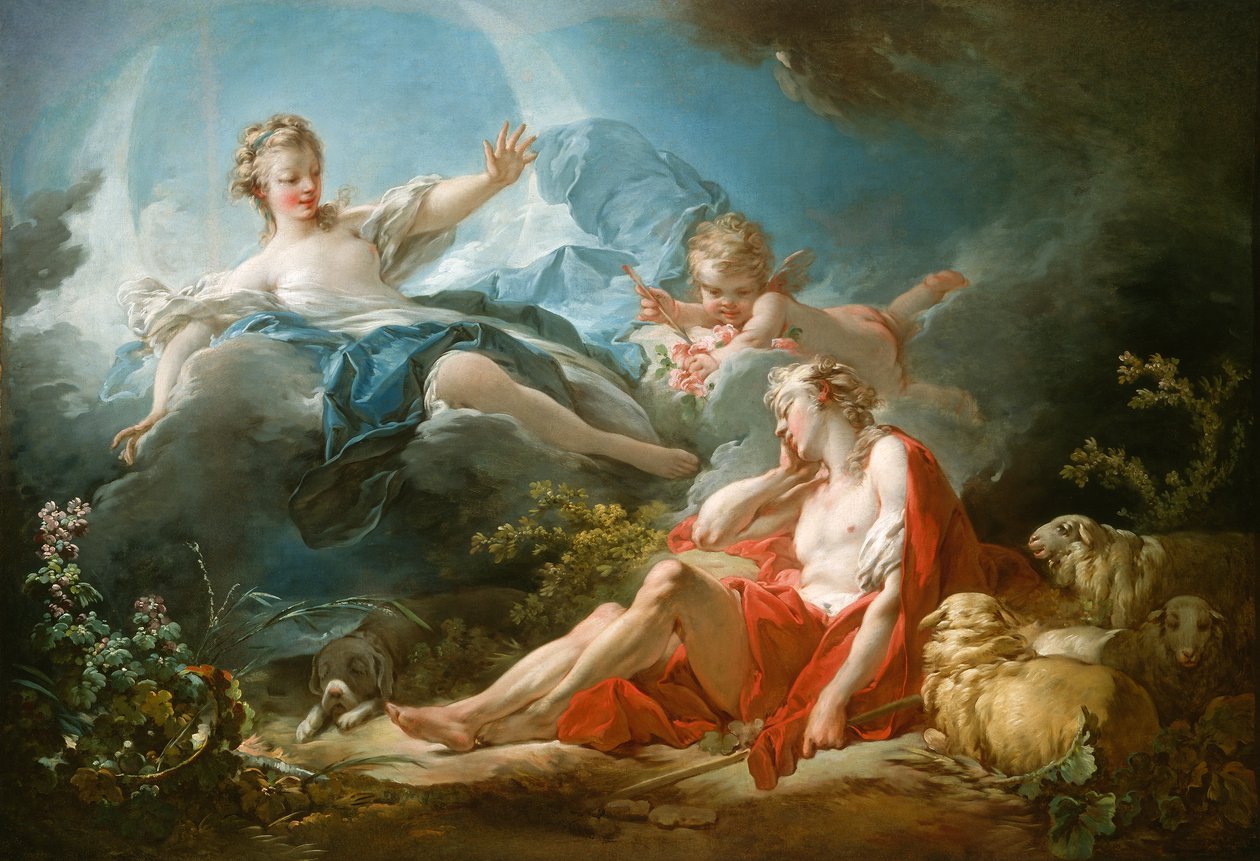 Diana en Endymion, c.1753-56 door Jean Honore Fragonard