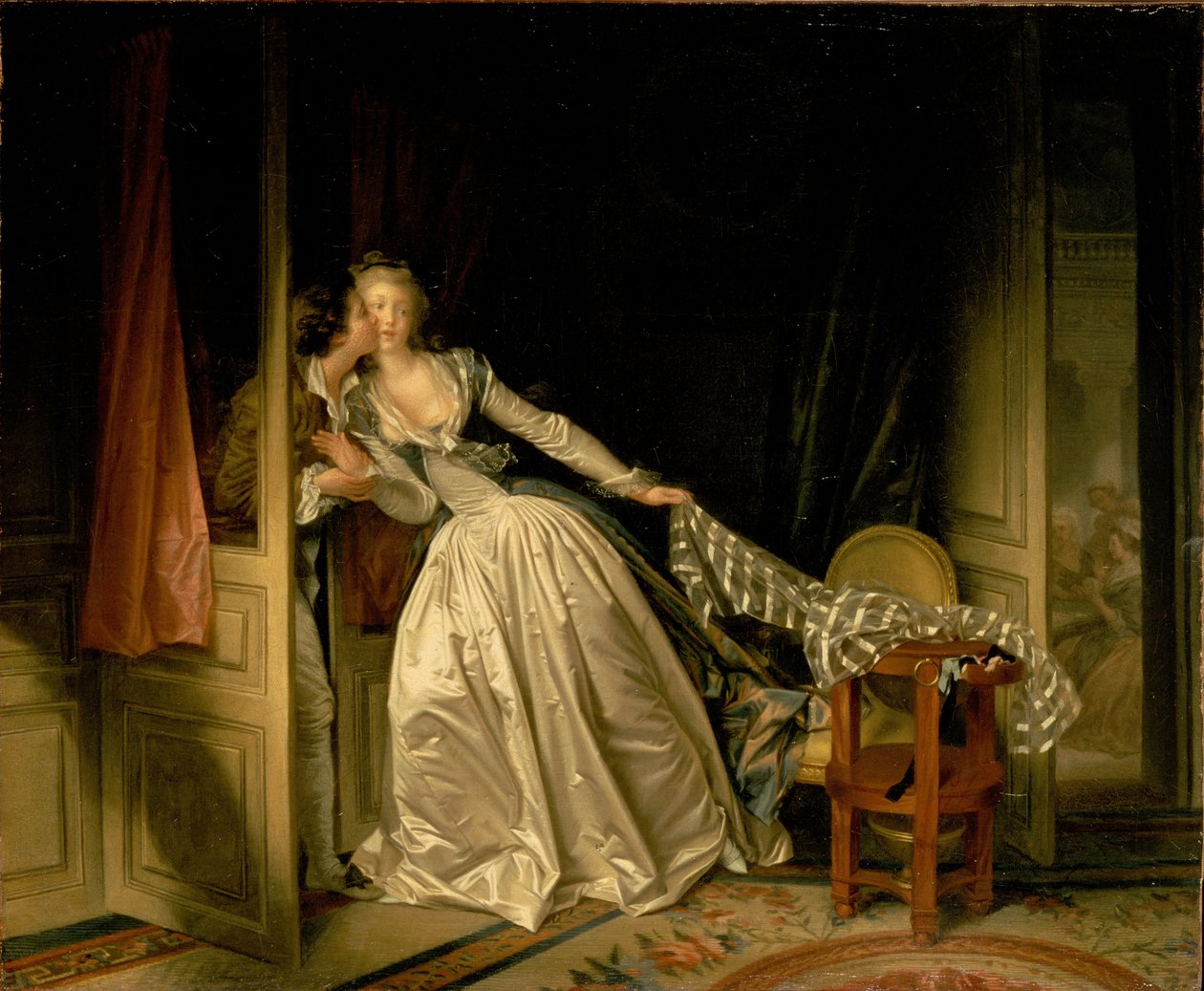 De gestolen kus door Jean Honore Fragonard
