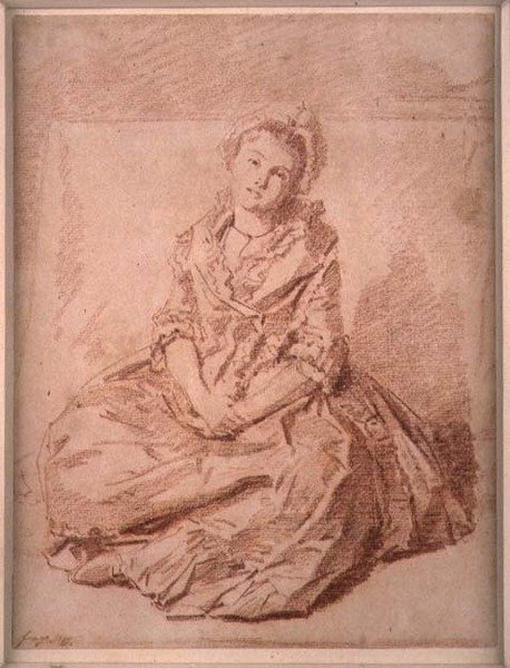 Zittend meisje door Jean Honore Fragonard