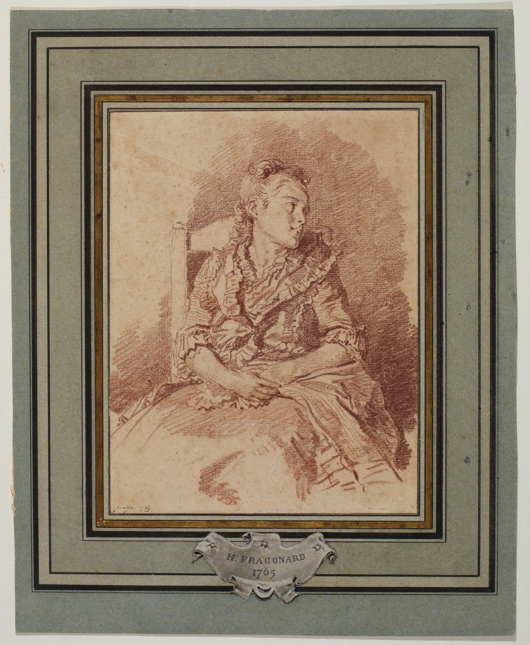 Zittend jong meisje door Jean Honore Fragonard