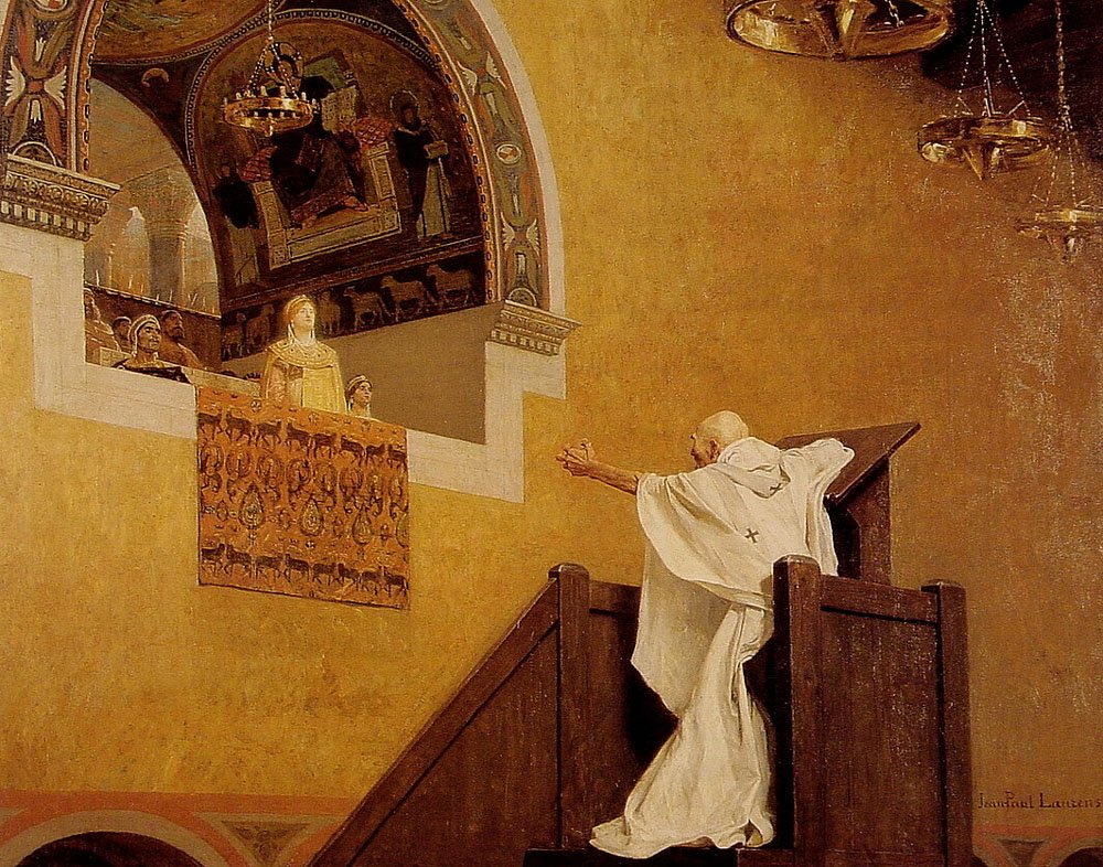 Sint Johannes Chrysostomus en keizerin Eudoxia door Jean Paul Laurens