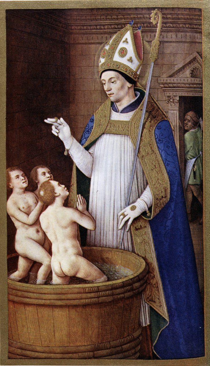 Sint Nicolaas na Jean Bourdichon door Jean (after) Bourdichon