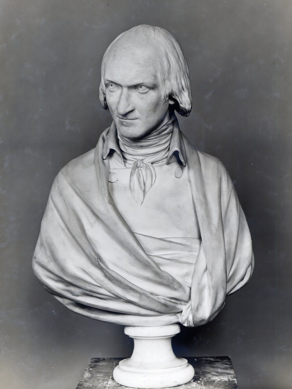 Adrien Duquesnoy (gips) door Jean Antoine Houdon