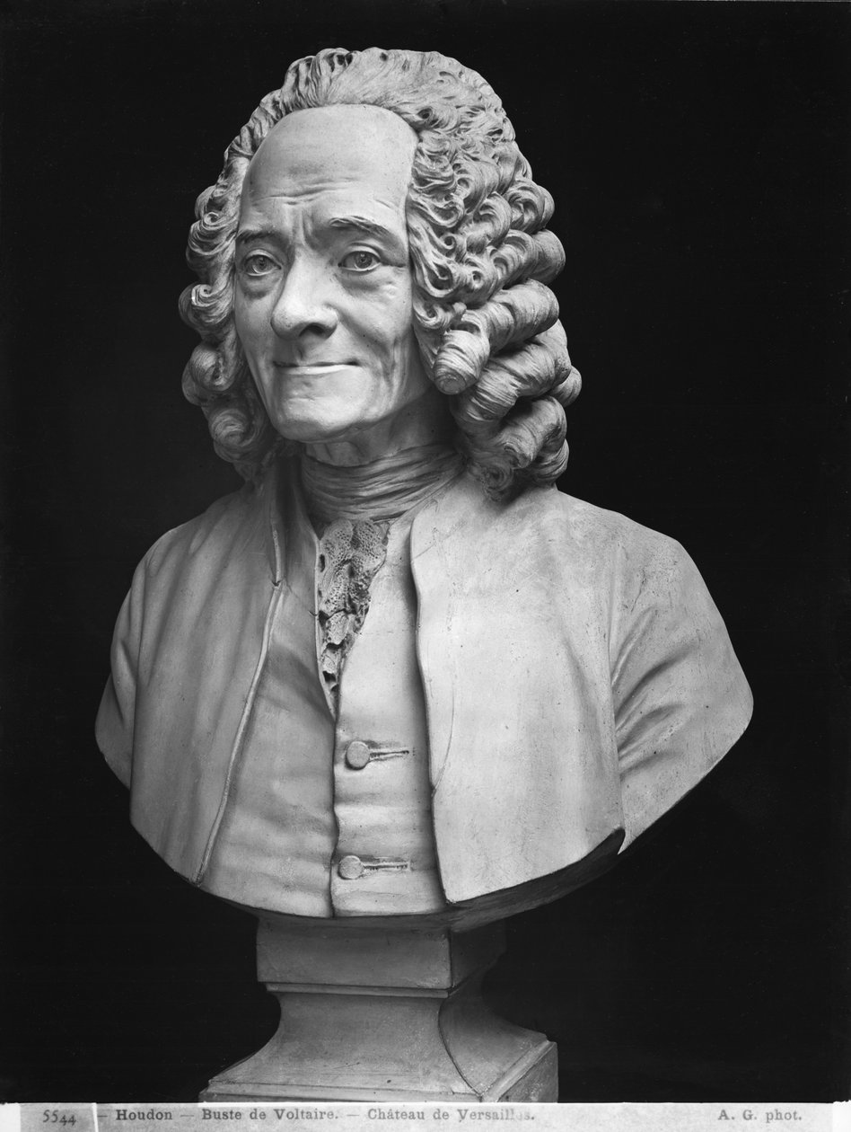 Buste van Voltaire door Jean Antoine Houdon