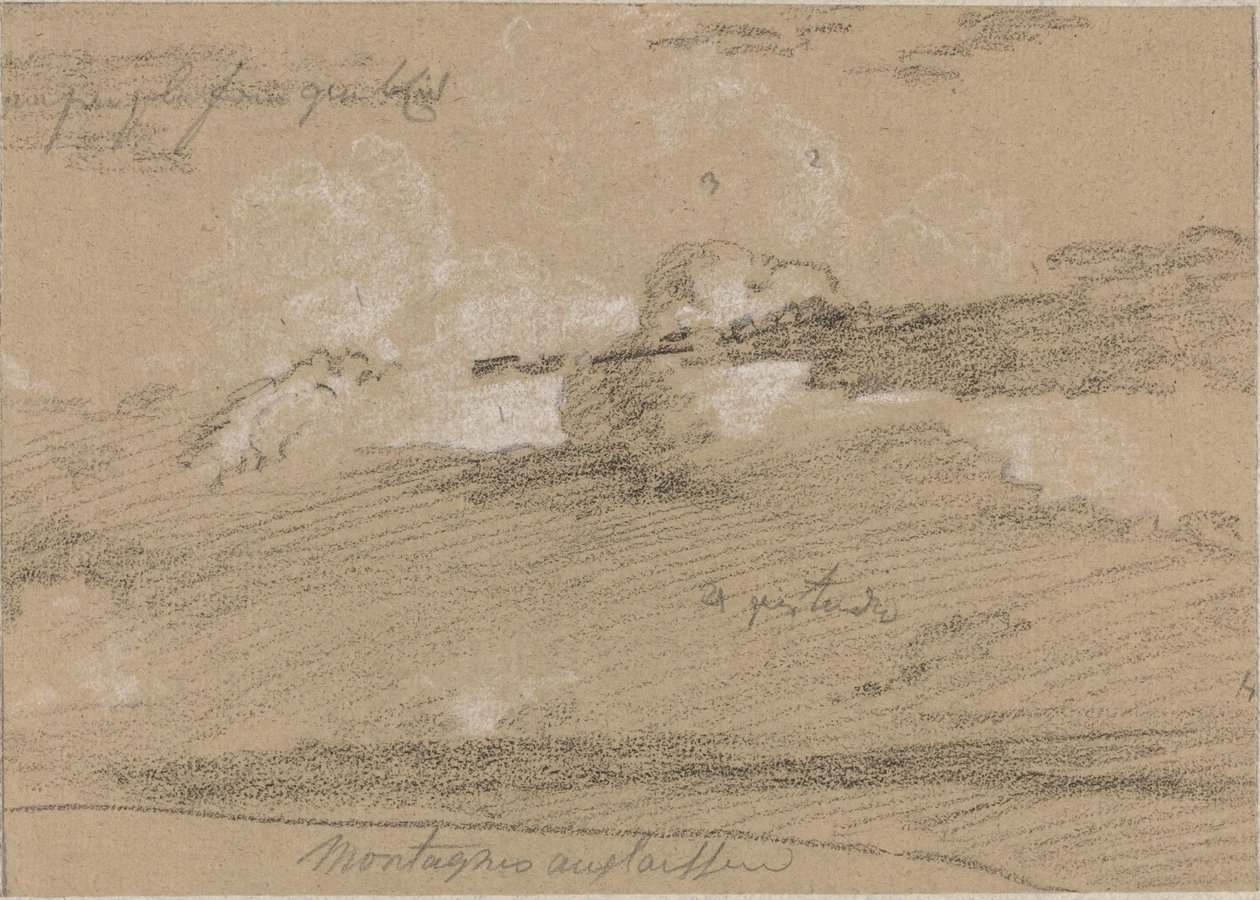 Studie van Wolken boven de Bergen door Jean Antoine Linck