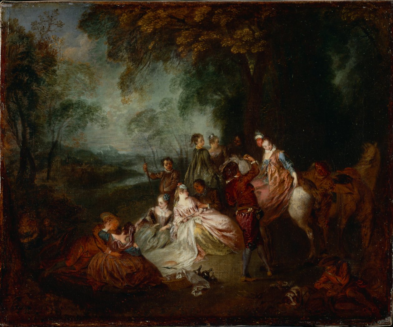 Fête champêtre door Jean Antoine Watteau