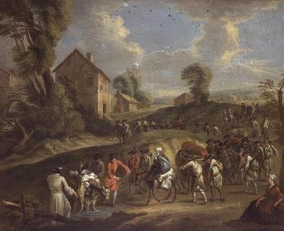 Infanterie op Mars door Jean Antoine Watteau