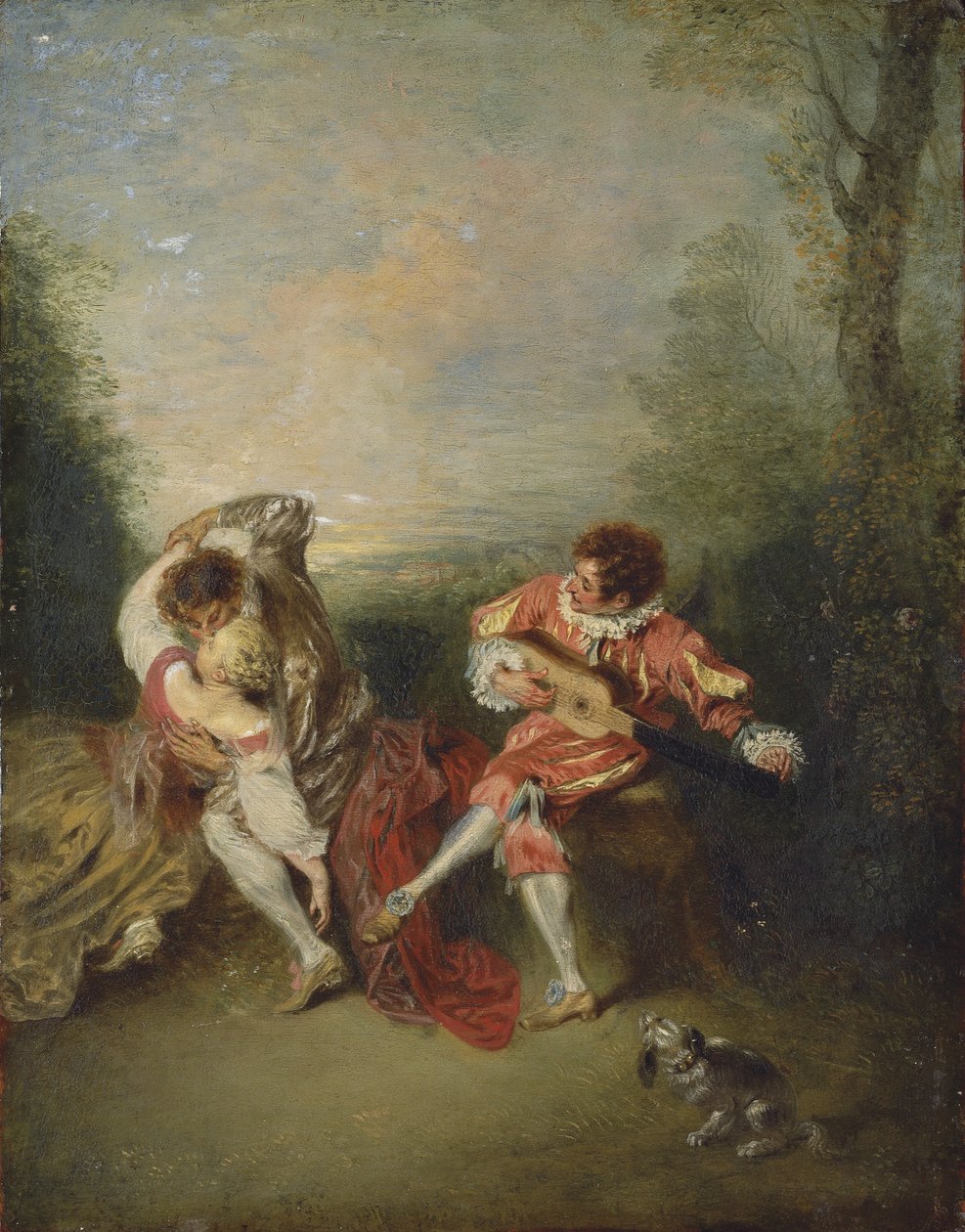 De Verrassing door Jean Antoine Watteau